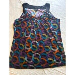 Refaella Womens Sleeve-Less Glam Flowy Top Blouse Blue Red Black Size Medium